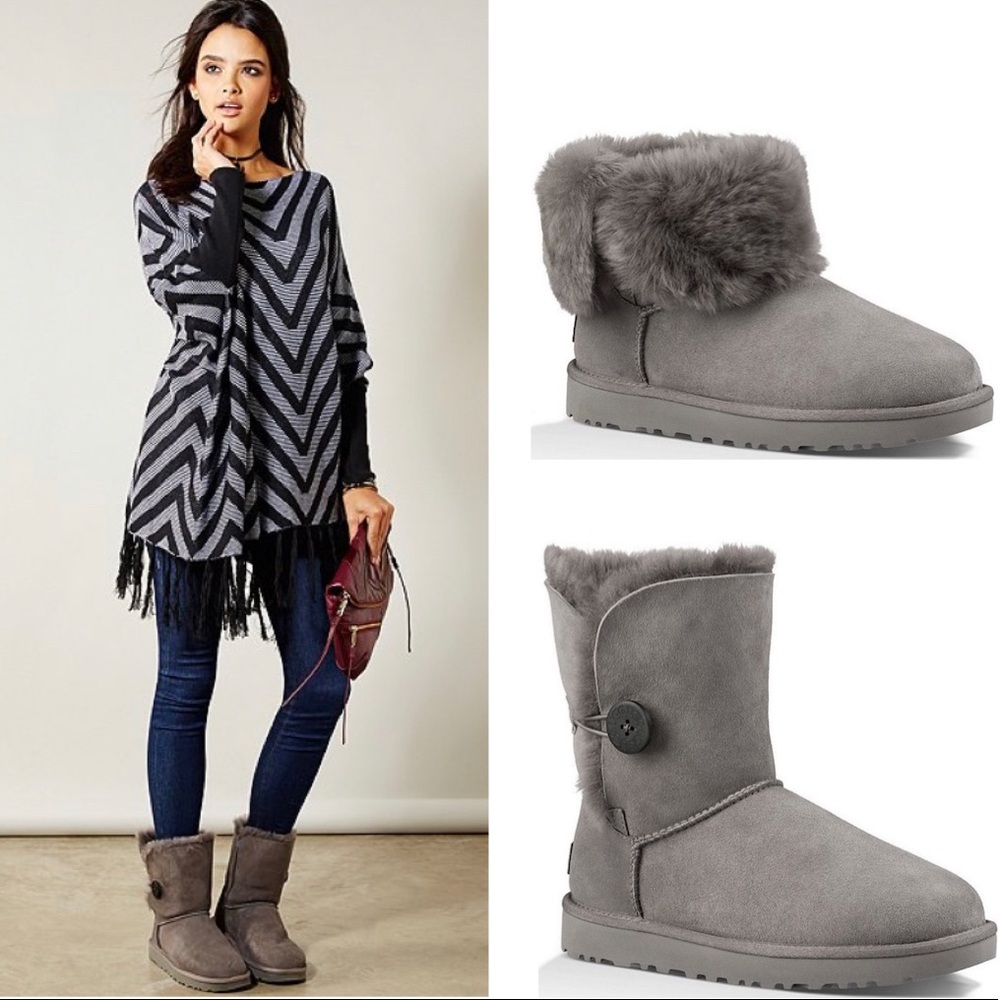 Ugg Bailey Button II Boot In Grey Like New 8